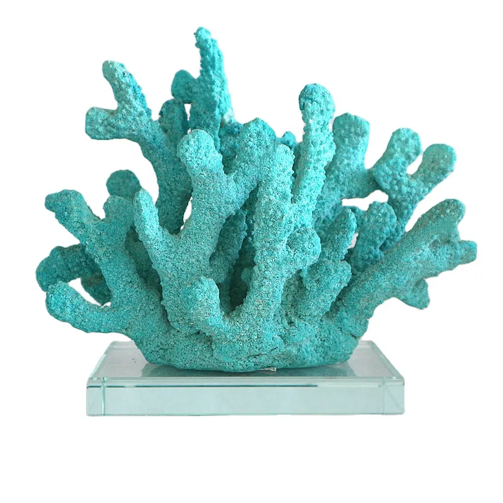 เครื่องประดับปะการังเทียมสีฟ้า,ของตกแต่งต้นไม้ในตู้ปลาพืชปะการังพืชทะเลใต้น้ำสำหรับตู้ปลา