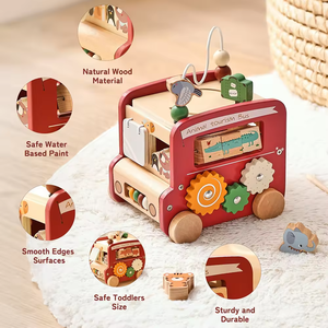 Juguete Educativo de Madera para Niños, Coche Cinco en Uno con Funciones Cruzadas, Envío Directo desde Shopify - Product Image 6