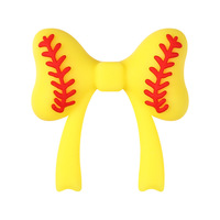 Nouveau kit de perles en silicone 3D à thème baseball, bijoux sportifs de dessin animé, kit de bricolage, perles focales en vrac à nouer en forme de nœud papillon