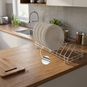 Étagère rectangulaire en métal sur pied, à un seul niveau, résistante à la rouille, pour rangement de cuisine, design minimaliste - Product Image 5