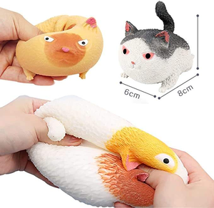Dekompresyon havalandırma kızgın simülasyon kedi sıkmak oyuncak Mini Squishy Mochi hayvanlar stres giderici Fidget oyuncak 5 ila 7 yıl için - Product Image 3