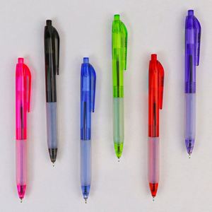 Hot Selling Logo Custom Multiple Colors Retractable Soft Touch Plastic Click 6-<b>Color</b> 0.5mm 0.7mm Ballpoint <b>Pen</b> With Fine Point - Product Image 6