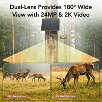 Caméra de chasse Ucon Factory 4G camouflage 6MP double objectif 180° ° Caméra de jeu 2K solaire extérieure avec lumière infrarouge 950nm, étanche IP66