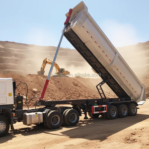 Semi-remorque benne arrière de type U à 3 essieux pour <span class=keywords><strong>le</strong></span> transport de sable, de minerai, de boue et de matériaux de construction - Product Image 5