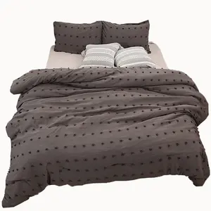 Bettwäsche und Kissen bezüge aus 100% Baumwolle-Extra weiche Kugel bettwäsche-Lichtschutz, schmutz abweisend-4-teiliges Set