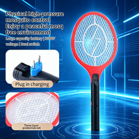 Raquette anti-moustiques rechargeable de sécurité, tapette à insectes à haute tension avec grande grille, attrape-insectes physique écologique