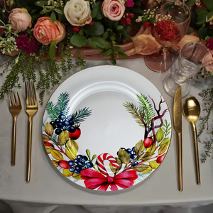 Assiettes de présentation personnalisables en plastique PP écologique, durables et non toxiques de 13 pouces pour fêtes, mariages, réunions de famille, hôtels - MOQ 100 pièces - Product Image 1