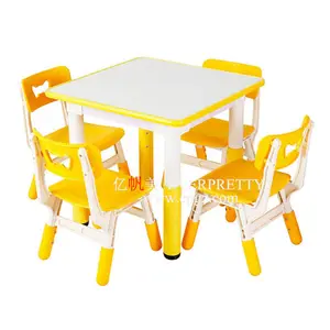 Индивидуальная мебель для детского сада прочные красочные письменные столы и стулья для детского сада мультяшный детский пластиковый стол и стулья