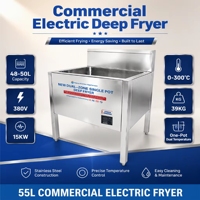 Friteuse électrique commerciale Hansu 55L à double température avec affichage numérique 15000W et contrôle de la température, équipement de restauration commerciale