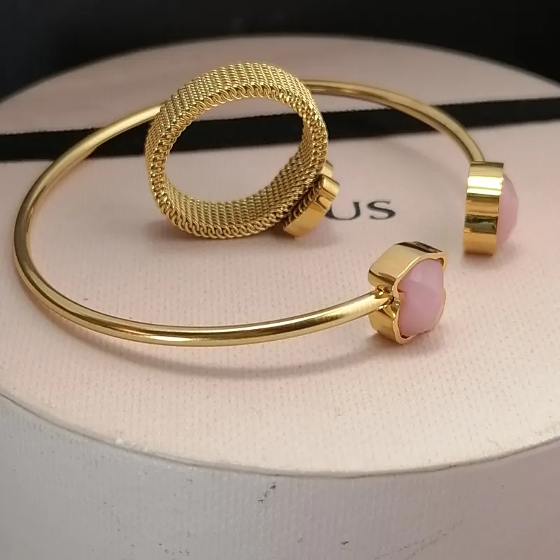 Haute qualité en acier inoxydable 316 bijoux mode robe de soirée luxe Original Touses rose gemme ours Bracelet