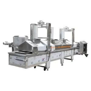 Gas Electric Automatic continuous french fries meat pies burger patty chicken nuggets deep frying machine with conveyor