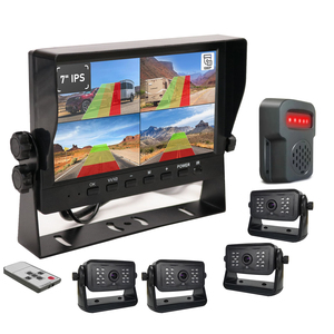 7 "voiture DVR moniteur écran partagé BSD AI détection son lumière <span class=keywords><strong>alarme</strong></span> bip 4x Base magnétique 1080P vue arrière kit de caméras de recul - Product Image 1