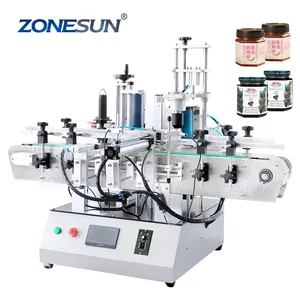 Zonesun ZS-TB550 máquina de etiquetagem de bebidas, garrafa de vidro hexagonal irregular e automática