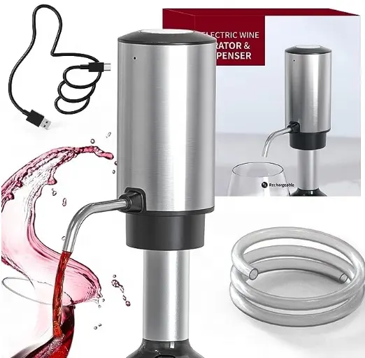 Vendita calda di natale scatole regalo di lusso vino a spirale decanter aeratore in acciaio inox elettrico vino aeratore intelligente automa