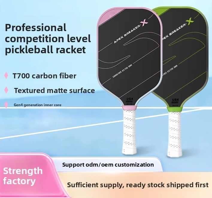16mm Thick GEN4 Pickleball Racket with T700 Carbon Fiber & PP Honeycomb ...