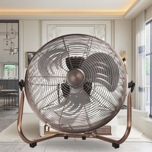 Ventilador de Piso de Metal Marrón Grande de 16 Pulgadas con Motor de Corriente Alterna de 3 Velocidades para Uso Doméstico, Hoteles, Garajes y Uso Comercial, Fabricante Industrial - Product Image 3