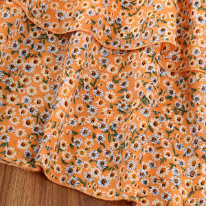 Vestido de Niña, Nuevo Modelo 2022, Estilo Extranjero, Verano, Estampado Floral Pequeño, Burbuja, Manga Corta, Falda de Gasa, Princesa, Ropa Infantil - Product Image 4