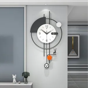 Wall Hanging Clock JJT Modern Nordic Metal Decorative 3D Oversize Minimalist Wall Clock For Living Room Luxury Home Decoration Reloj De Pared