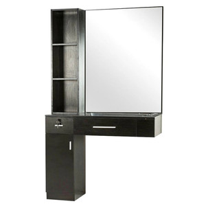 <span class=keywords><strong>Fournisseur</strong></span> d'usine Table de coiffeur avec miroir Table de salon de beauté avec miroir Design moderne Table de <span class=keywords><strong>coiffure</strong></span> noire avec miroir - Product Image 1
