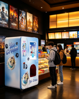 Kiosque à crème glacée molle à refroidissement par air, haute performance, avec distributeurs de garnitures sèches et humides