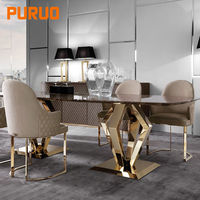 Chaises de salle à manger de luxe Puruo Foshan pour restaurants et hôtels VIP, fauteuils inclinables modernes en tissu et acier inoxydable 201 304
