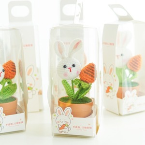 Custom Teacher's Day <b>creative</b> <b>gifts</b> handmade crochet yarn, rabbit potted plants finished products holiday company event <b>gifts</b> - Product Image 3