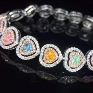 Wholesale High Quality GIA Natural Coloured Diamond 4.24ct Bracelet 18k Gold Jewelry Women Bangle