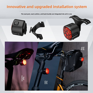 Feu Arrière de Vélo Intelligent 400 mAh, Éclairage LED Étanche Type-C pour la Sécurité Nocturne, Lumière de Frein Avertisseur Arrière - Product Image 6