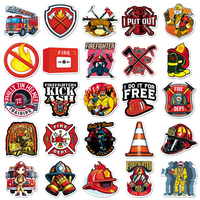 50 pegatinas troqueladas personalizadas al por mayor con temática de dibujos animados de bomberos para decoración de cuadernos, folletos y tazas