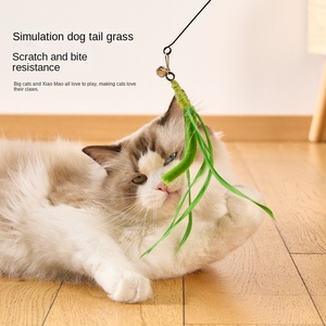 บาร์ขนนกพลาสติกแบบโต้ตอบสำหรับสุนัขหรือแมวของเล่นแบบลวดสีเขียวยาวมาก - Product Image 3