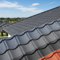 Tuile de toiture métallique moderne en pierre revêtue de métal – Système de toiture durable et imperméable pour les applications de temples, ateliers, parcs et entrepôts