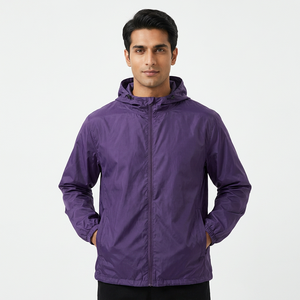 OEM Wholesale <b>Men's</b> Windbreaker <b>Rain</b> <b>Jacket</b> 100% Nylon Waterproof and Windproof Custom Logo <b>Lightweight</b> <b>Rain</b> <b>Jacket</b> - Product Image 1