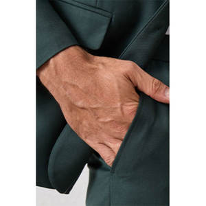 Мужской костюм из полиэстера, роскошный кремово-бежевый костюм, приталенный крой, деловой костюм для корпоративных встреч, официальная офисная одежда - Product Image 4