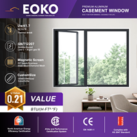 Fenêtres à battants en aluminium EOKO, spécification Build Grade, avec cadre renforcé pour la sécurité, idéales pour la construction de maisons modernes