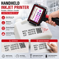 Impresora de Inyección de Tinta Portátil de 25.4mm, Ideal para Imprimir Tarjetas, Texto, Números y Códigos en Cartulina