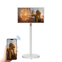 Téléviseur LED intelligent 32 pouces, moniteur mobile, support de télévision portable, salle de bain, sans fil, rechargeable, rotatif, HD 1080p, Android 13, interactif