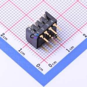 DH-04BP DIP Switch Through hole Component (THT) Switch Piano Key 4 2.54mm - Product Image 1