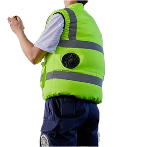 Chaleco de Seguridad de Nailon de Alta Visibilidad ANSI Clase 2 con Logotipo Personalizable, Ventilador de Suministro de Aire para Trabajadores - Product Image 1