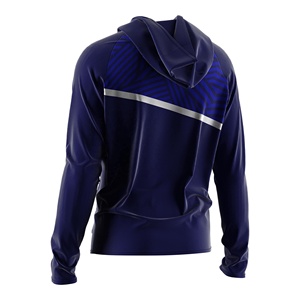Chaqueta cortavientos con capucha para hombre resistente al viento con cremallera completa y dobladillo plano moderno para uso al aire libre e informal - Product Image 6
