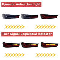 Feux arrière LED de remplacement pour BMW Série 3 M3 2019-2025, style CLS, ensemble de feux arrière, lentille rouge transparente, feux de recul et de freinage