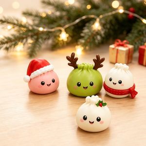 Calendrier de l'Avent de Noël en gros : Mini jouets Squishy en PVC, boîte cadeau |   Personnages de raviolis festifs pour compte à rebours de fête pour adultes, jouet de fête - Product Image 6