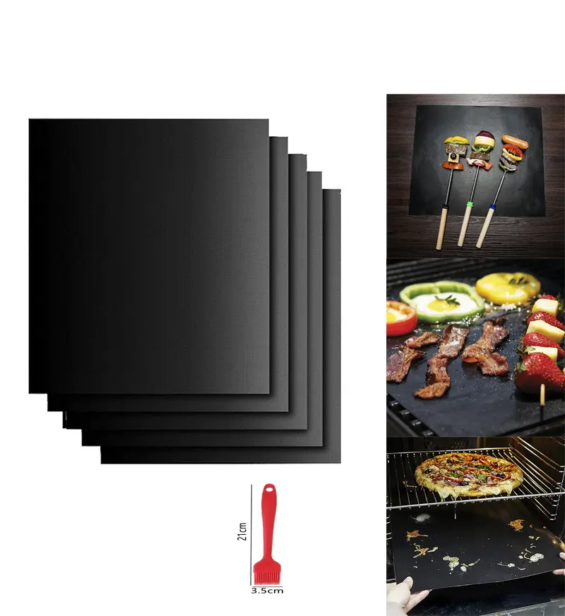 Hot Sales Heat Resistant Reusable Oven Liner Baking Mat Portable Outdoor Non Stick BBQ Grill Mat
