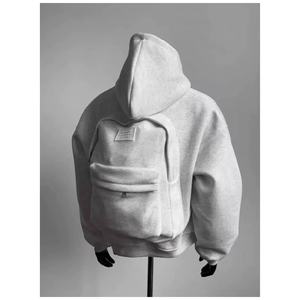Sweat-shirt à capuche 3D style américain pour <span class=keywords><strong>homme</strong></span>, coupe oversize, épais, veste d'automne au design carré - Product Image 3