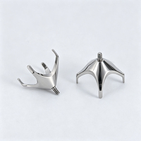 Piercing de nombril en titane ASTM F136 G23, 6 mm, courbé, avec sertissage à 4 griffes pour gemme, filetage externe M0.9, bijou corporel