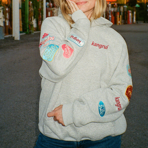 Áo hoodie may vá tùy chỉnh với thêu, kiểu dáng vai rơi, hai lớp, chất liệu dày 420 gsm, áo len có mũ dành cho mùa đông - Product Image 6