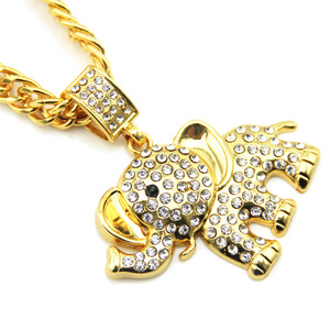 Popular Design Cartoon Alloy <b>Elephant</b> Pendant Necklace Hiphop Long Style Gold Plated Mens Necklaces Fashion Jewelry Wholesale - Product Image 5