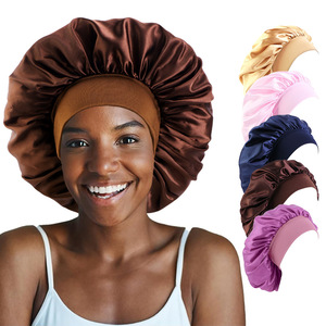 Go Party – Bonnets de nuit en satin extensible à large bord, 12 couleurs, pour femmes, chapeaux de chimiothérapie, bandanas, foulards - Product Image 1