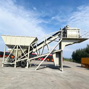 Centrale à béton mobile électrique 50m3/h avec boîte de vitesses et roulement, station de mélange de béton portable simple au <span class=keywords><strong>prix</strong></span> d'usine - Product Image 2