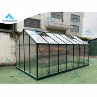 Maisons vertes modernes en polycarbonate plantation d'arrière-cour serre de jardin en aluminium et métal vert de 6mm