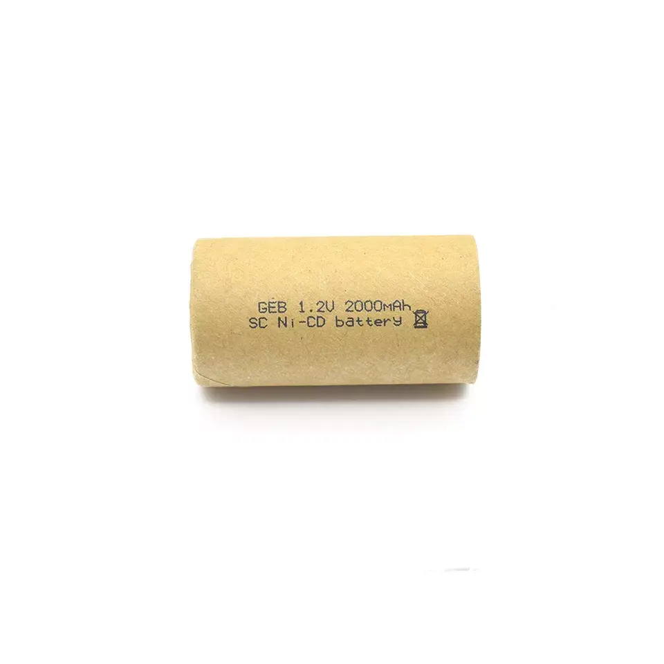 GEB מפעל מחיר 1.2V SC 2000mAh Ni-CD נטענת תת c סוללות כוח סוללה 10C dischaarge עבור כלי חשמל